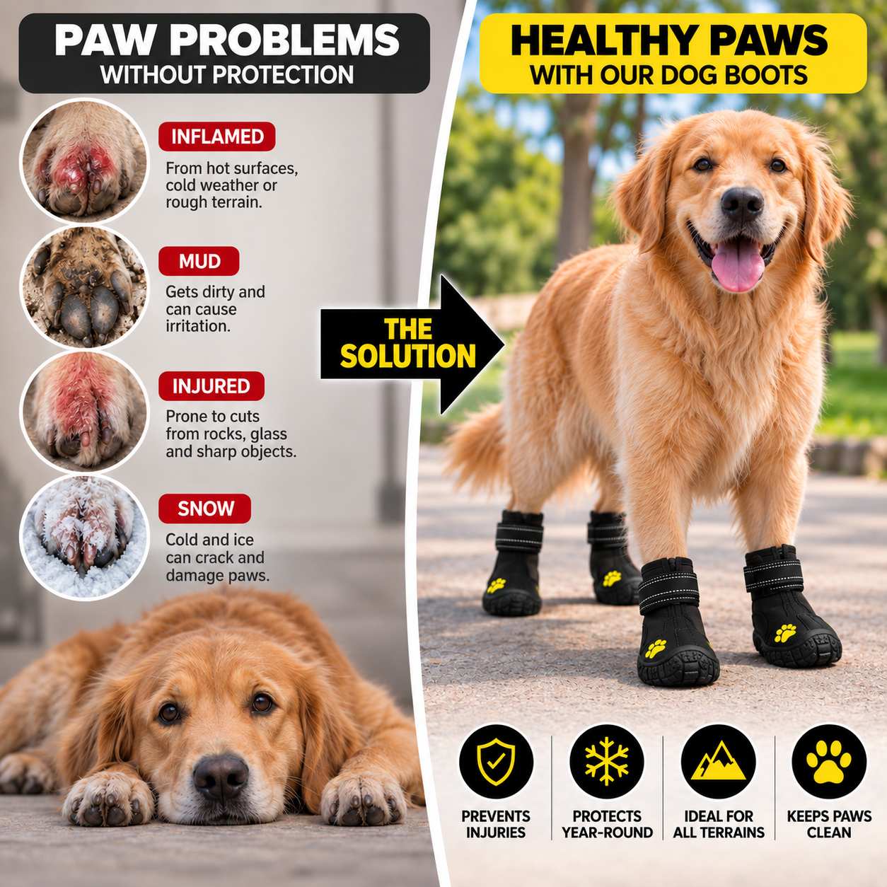 Protective All-Terrain Dog Boots